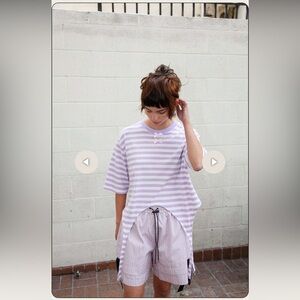 KkCo Garter Tee in Striped Lilac